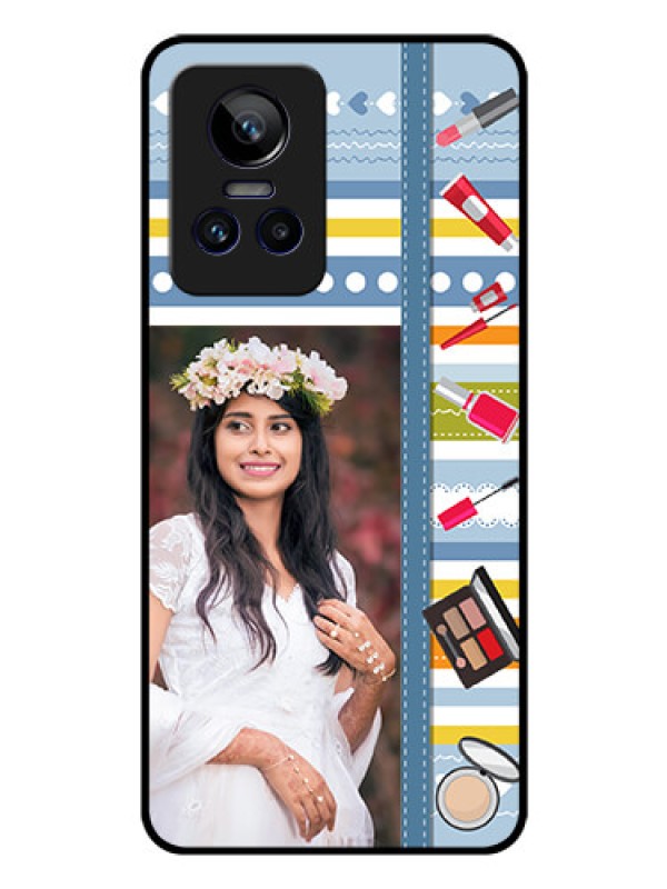Custom Realme GT Neo 3 150W Personalized Glass Phone Case - Makeup Icons Design