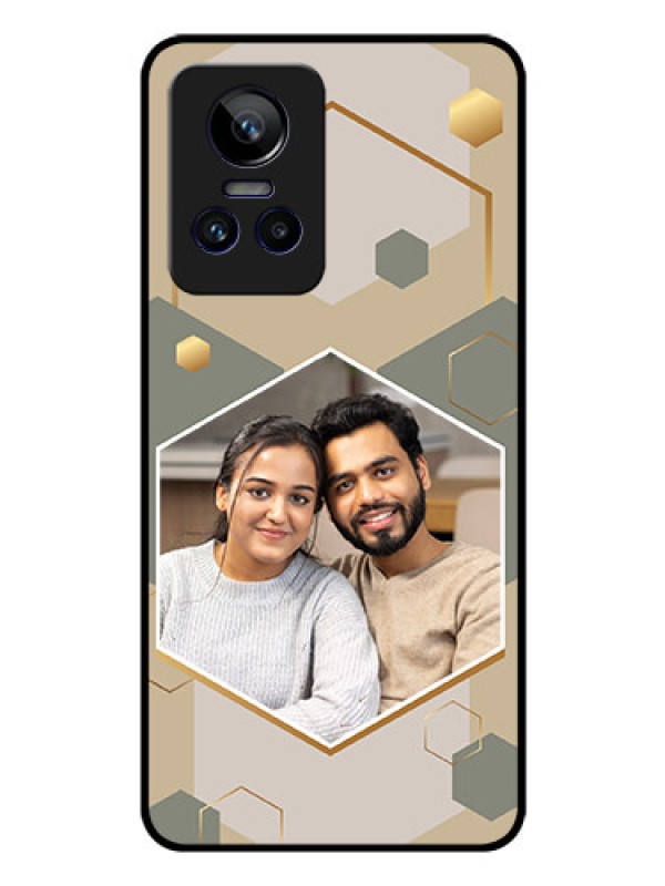 Custom Realme Gt Neo 3 150W Photo Printing on Glass Case - Stylish Hexagon Pattern Design
