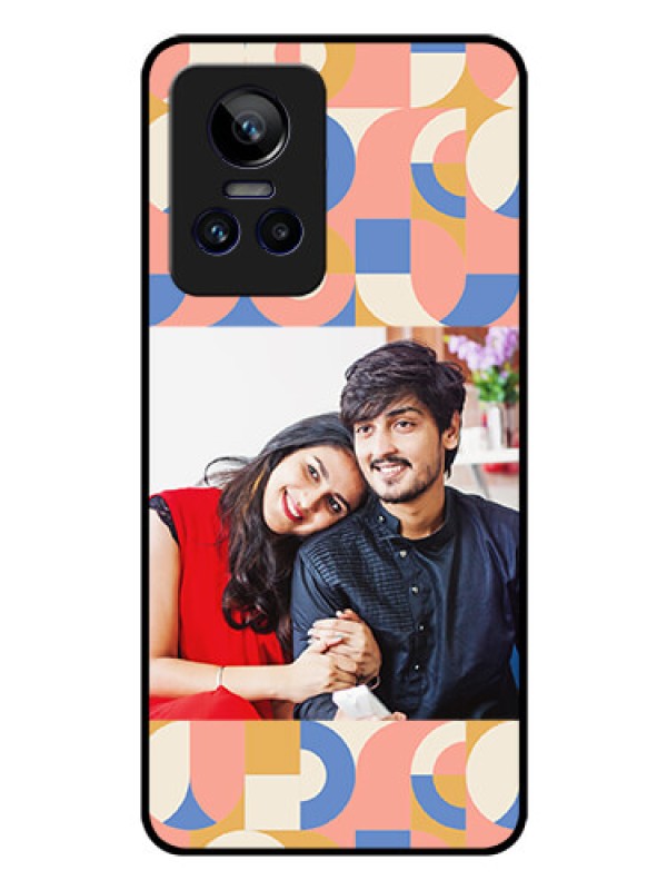 Custom Realme Gt Neo 3 150W Photo Printing on Glass Case - Semi-circle Maze Pattern Design
