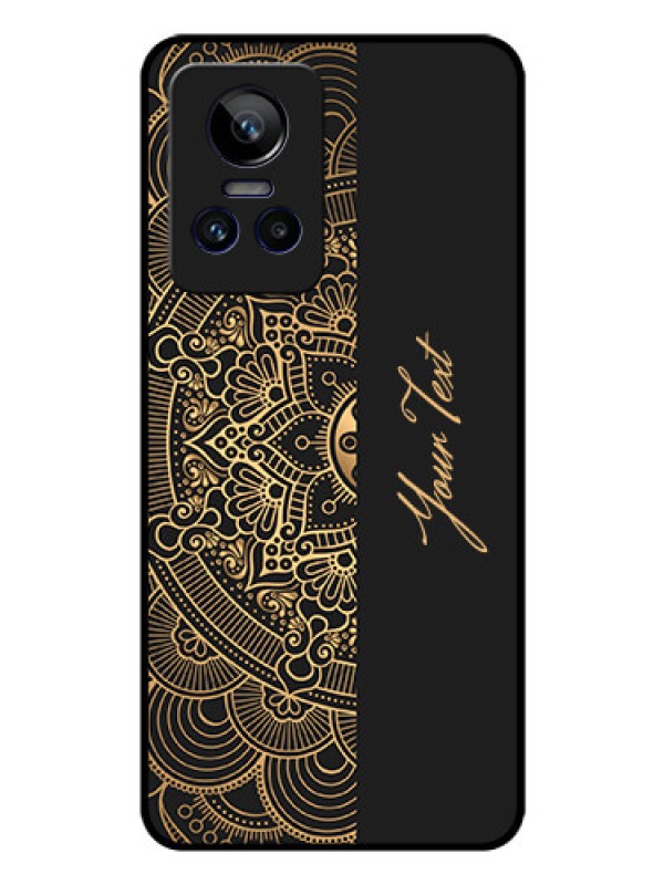 Custom Realme Gt Neo 3 150W Photo Printing on Glass Case - Mandala art with custom text Design