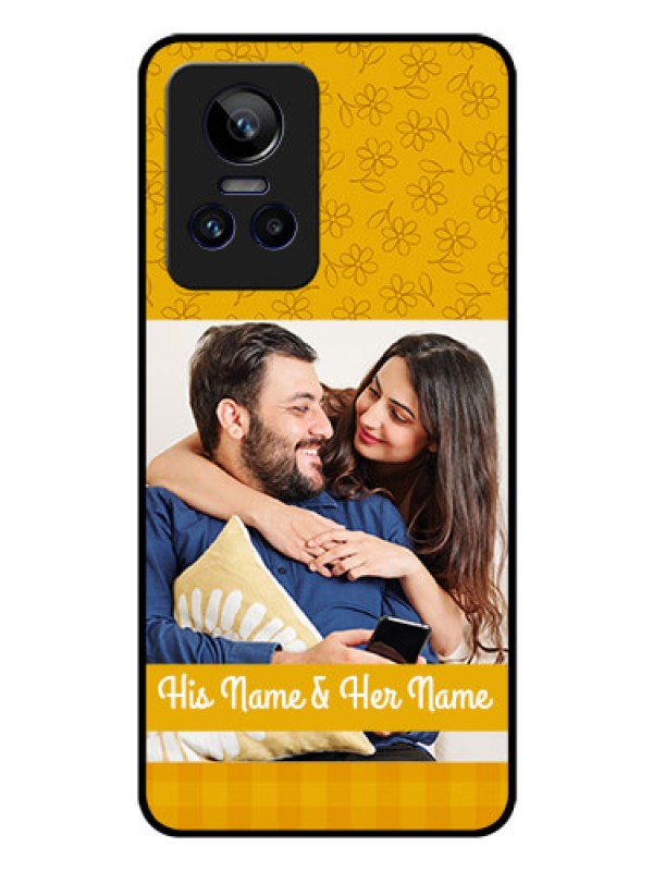 Custom Realme GT Neo 3 5G Custom Glass Mobile Case - Yellow Floral Design