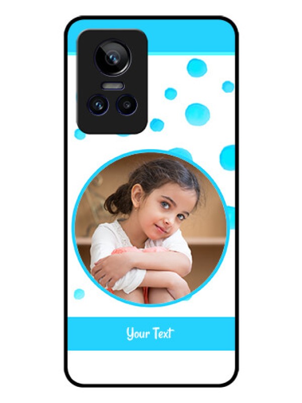 Custom Realme GT Neo 3 5G Photo Printing on Glass Case - Blue Bubbles Pattern Design