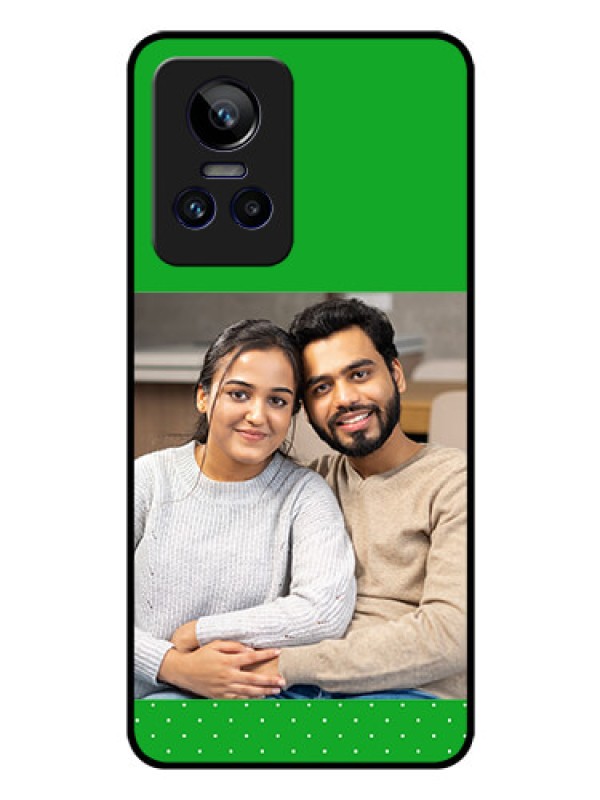 Custom Realme GT Neo 3 5G Personalized Glass Phone Case - Green Pattern Design