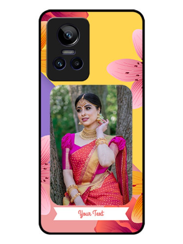 Custom Realme GT Neo 3 5G Custom Glass Mobile Case - 3 Image With Vintage Floral Design