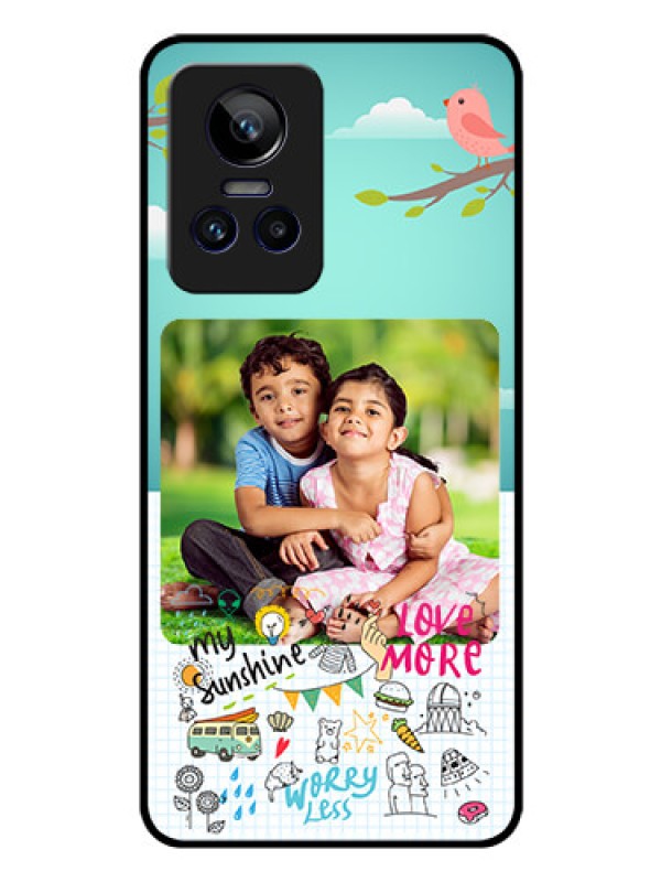 Custom Realme GT Neo 3 5G Photo Printing on Glass Case - Doodle love Design