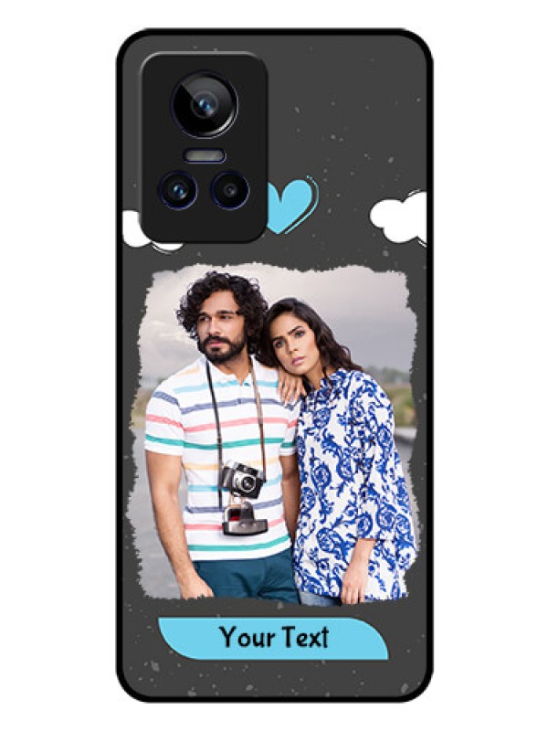 Custom Realme GT Neo 3 5G Custom Glass Phone Case - Splashes with love doodles Design