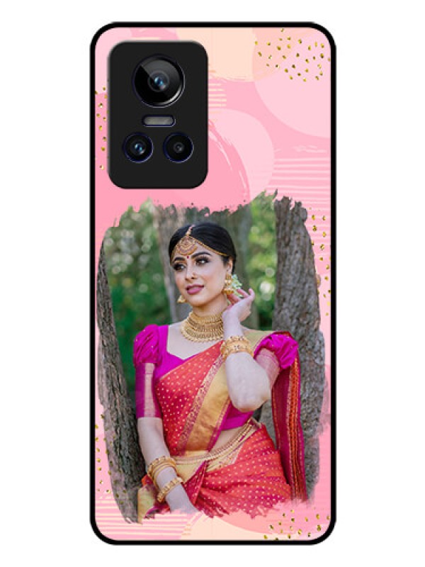 Custom Realme GT Neo 3 5G Personalized Glass Phone Case - Gold Glitter Splash Design