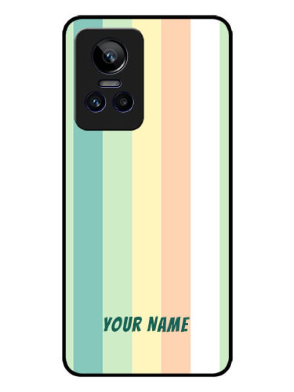 Custom Realme Gt Neo 3 Photo Printing on Glass Case - Multi-colour Stripes Design
