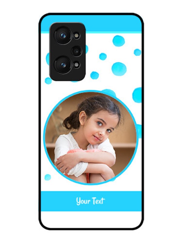 Custom Realme GT Neo 3T Photo Printing on Glass Case - Blue Bubbles Pattern Design