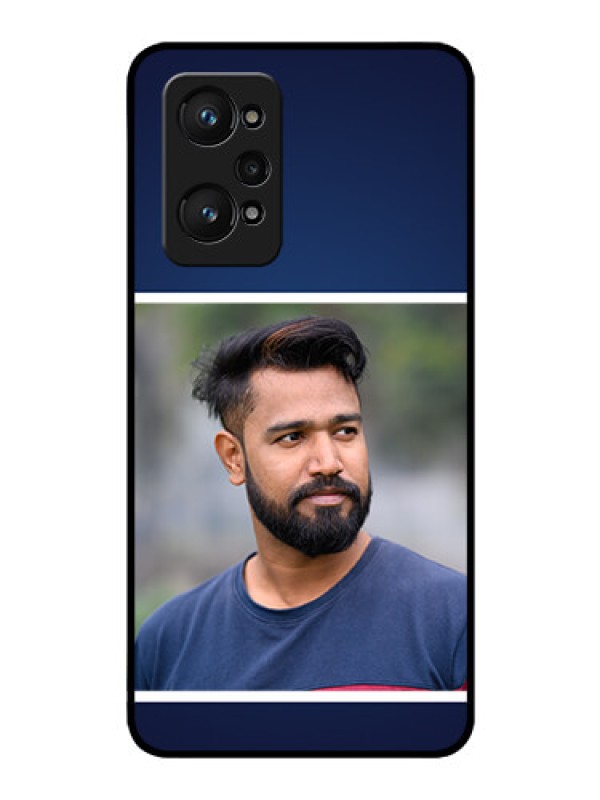 Custom Realme GT Neo 3T Personalized Glass Phone Case - Simple Royal Blue Design