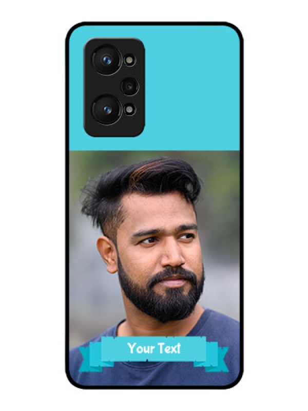 Custom Realme GT Neo 3T Personalized Glass Phone Case - Simple Blue Color Design