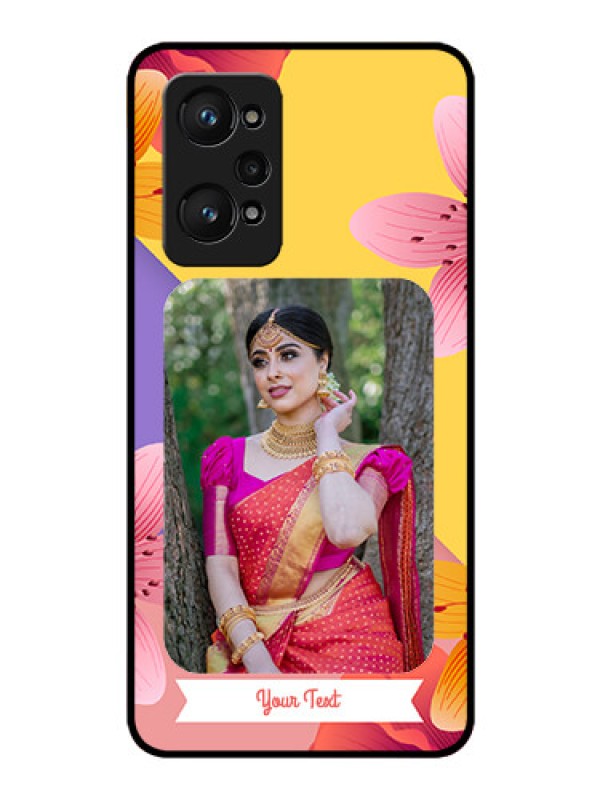 Custom Realme GT Neo 3T Custom Glass Mobile Case - 3 Image With Vintage Floral Design
