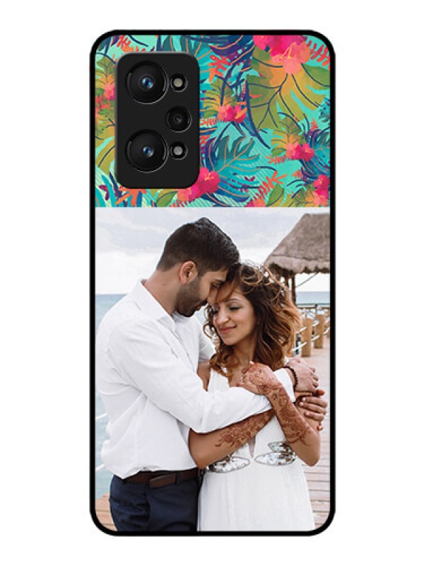 Custom Realme GT Neo 3T Photo Printing on Glass Case - Watercolor Floral Design