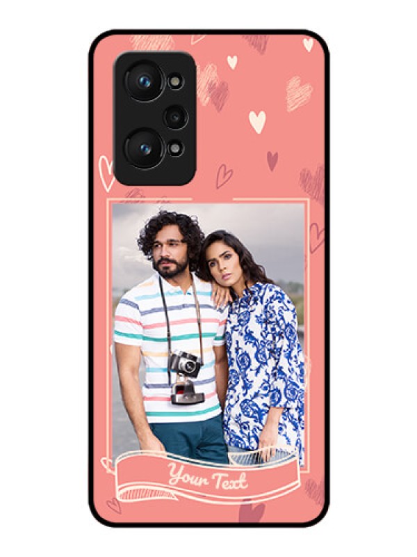Custom Realme GT Neo 3T Custom Glass Phone Case - Love doodle art Design