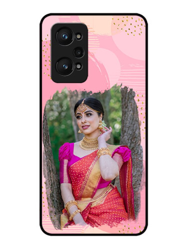 Custom Realme GT Neo 3T Personalized Glass Phone Case - Gold Glitter Splash Design