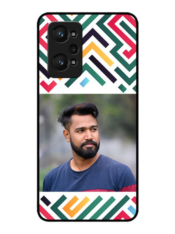 Custom Realme Gt Neo 3T Personalized Glass Phone Case - Colorful Maze Pattern Design
