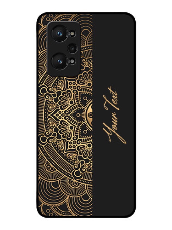 Custom Realme Gt Neo 3T Photo Printing on Glass Case - Mandala art with custom text Design