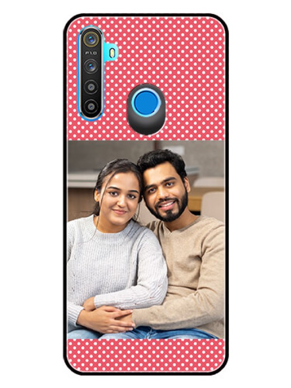 Custom Realme Narzo 10 Custom Glass Phone Case  - White Dotted Design