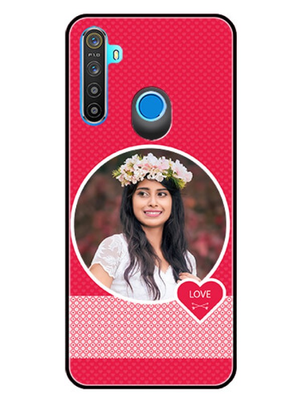 Custom Realme Narzo 10 Personalised Glass Phone Case  - Pink Pattern Design