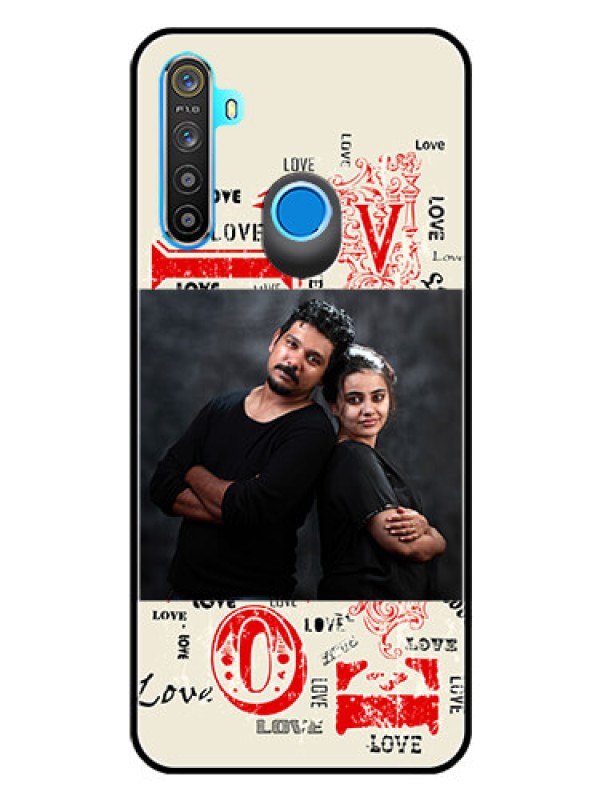 Custom Realme Narzo 10 Photo Printing on Glass Case  - Trendy Love Design Case
