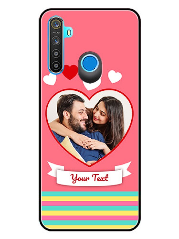 Custom Realme Narzo 10 Photo Printing on Glass Case  - Love Doodle Design