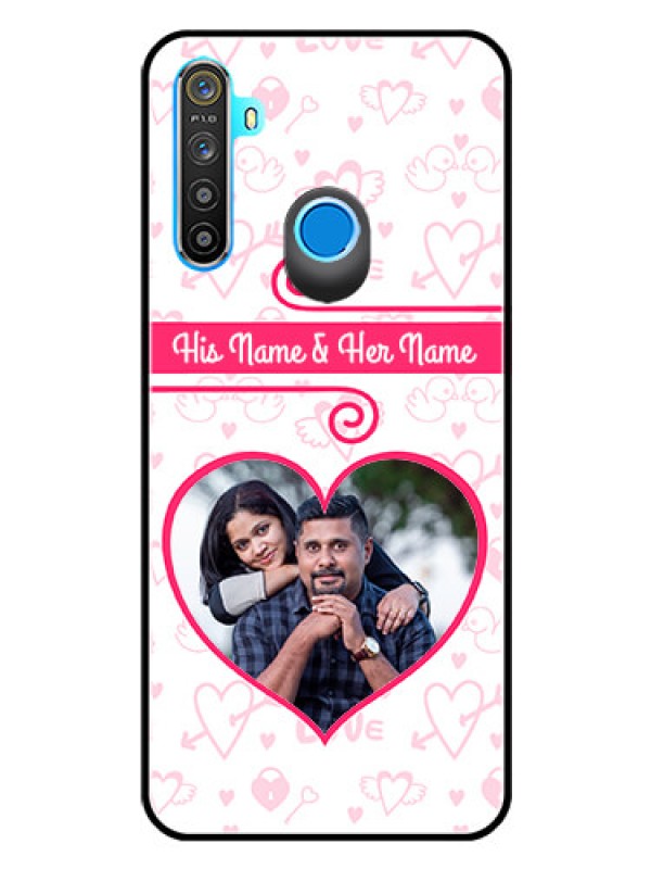 Custom Realme Narzo 10 Personalized Glass Phone Case  - Heart Shape Love Design