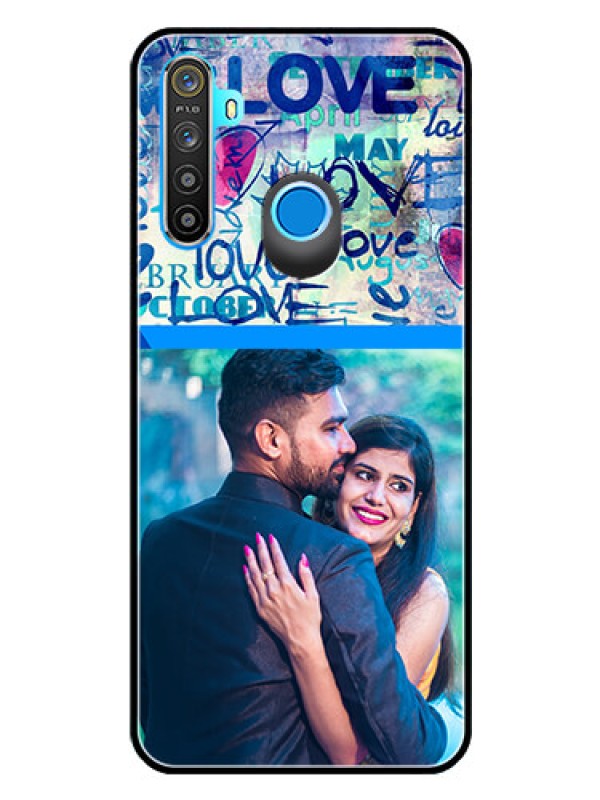 Custom Realme Narzo 10 Custom Glass Mobile Case  - Colorful Love Design