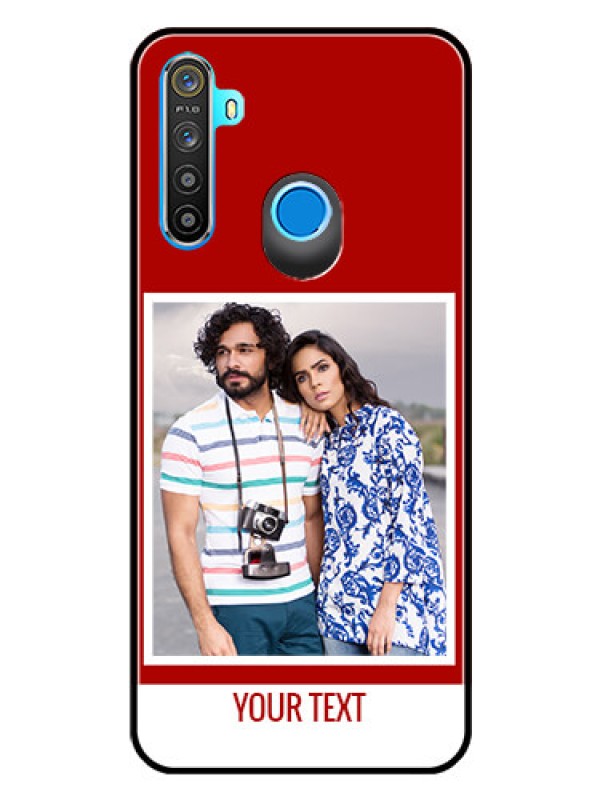 Custom Realme Narzo 10 Personalized Glass Phone Case  - Simple Red Color Design