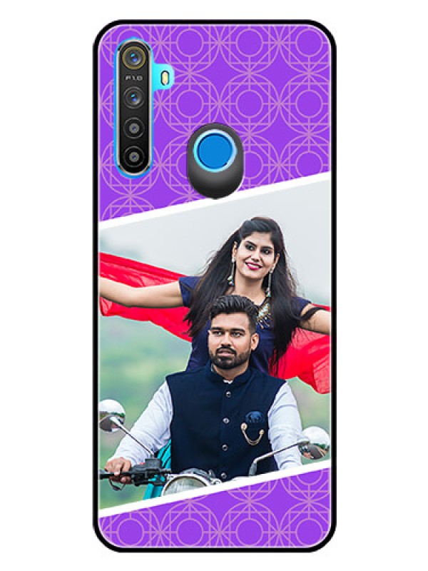 Custom Realme Narzo 10 Custom Glass Phone Case  - Violet Pattern Design