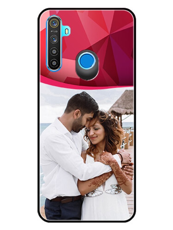 Custom Realme Narzo 10 Custom Glass Mobile Case  - Red Abstract Design