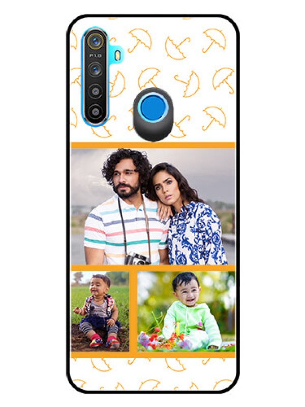 Custom Realme Narzo 10 Custom Glass Mobile Case  - Yellow Pattern Design