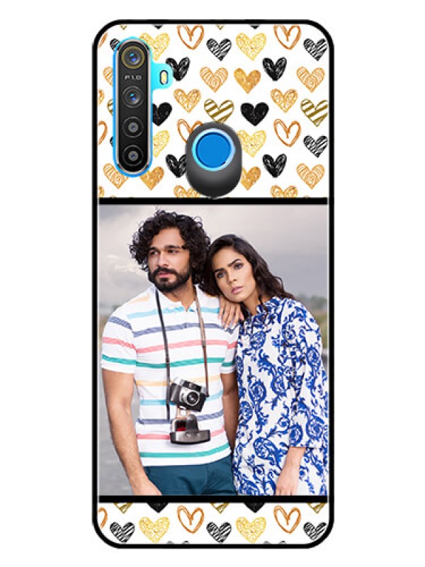 Custom Realme Narzo 10 Photo Printing on Glass Case  - Love Symbol Design