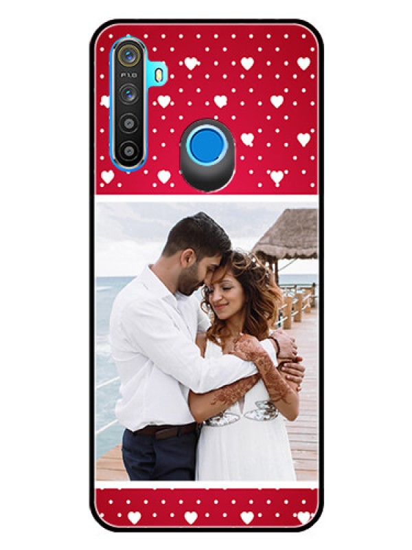 Custom Realme Narzo 10 Photo Printing on Glass Case  - Hearts Mobile Case Design