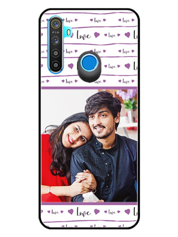 Custom Realme Narzo 10 Custom Glass Mobile Case  - Couples Heart Design