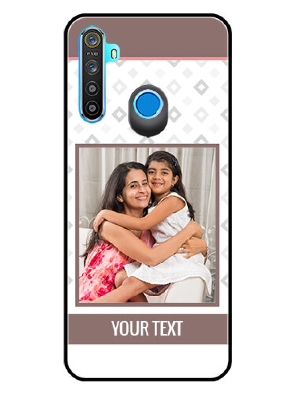 Custom Realme Narzo 10 Photo Printing on Glass Case  - Simple Diamond Design