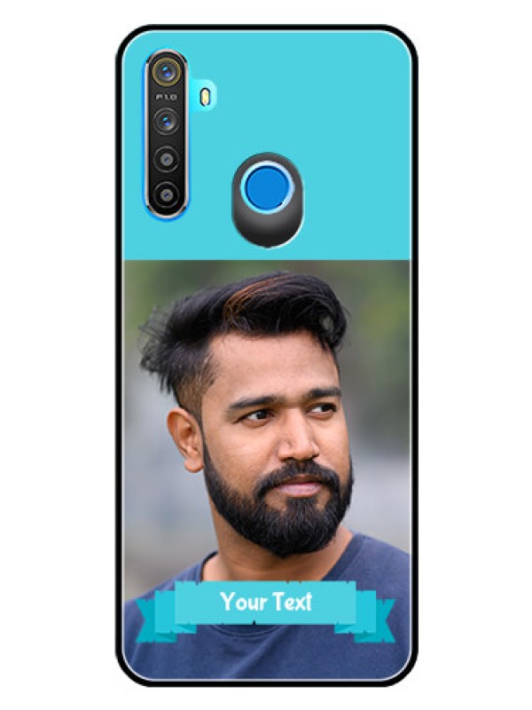 Custom Realme Narzo 10 Personalized Glass Phone Case  - Simple Blue Color Design
