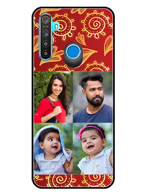 Custom Realme Narzo 10 Photo Printing on Glass Case  - 4 Image Traditional Design