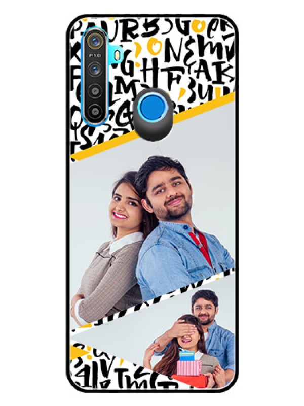 Custom Realme Narzo 10 Custom Glass Mobile Case  - Letters Pattern Design