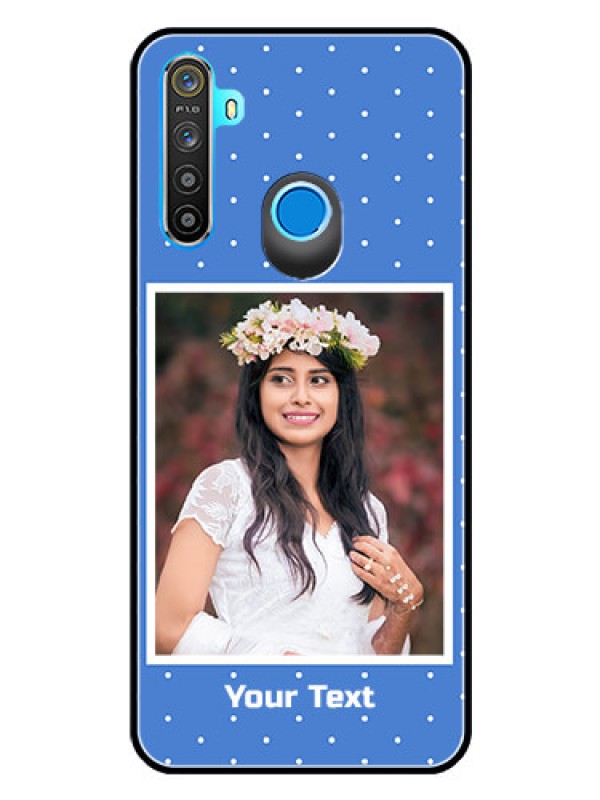 Custom Realme Narzo 10 Photo Printing on Glass Case  - Polka dots design