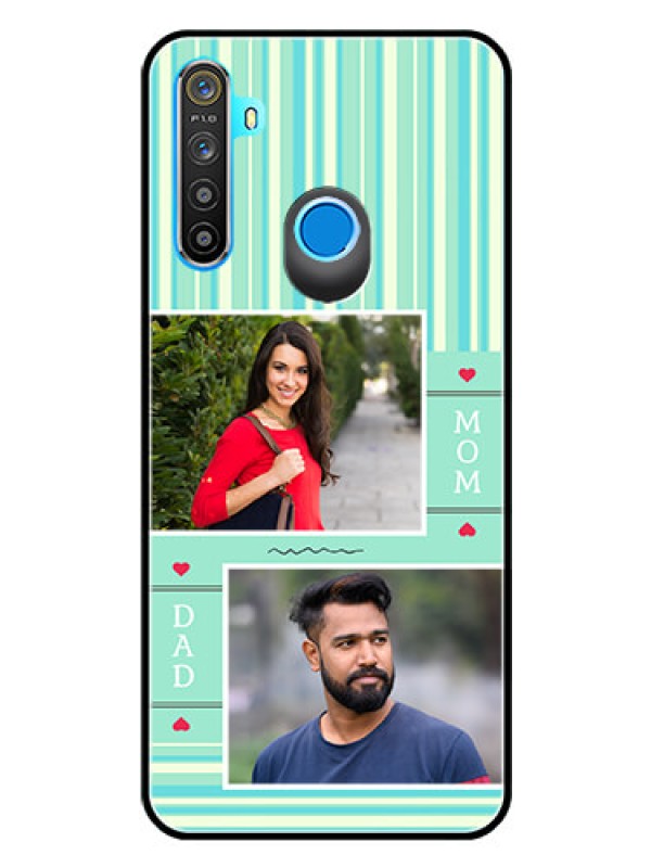 Custom Realme Narzo 10 Custom Glass Phone Case  - Mom & Dad Pic Design