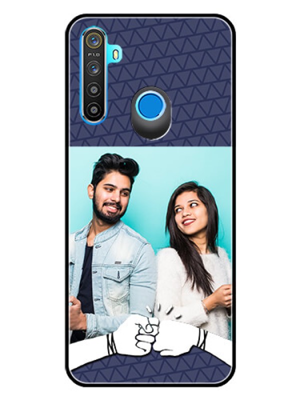 Custom Realme Narzo 10 Photo Printing on Glass Case  - with Best Friends Design  
