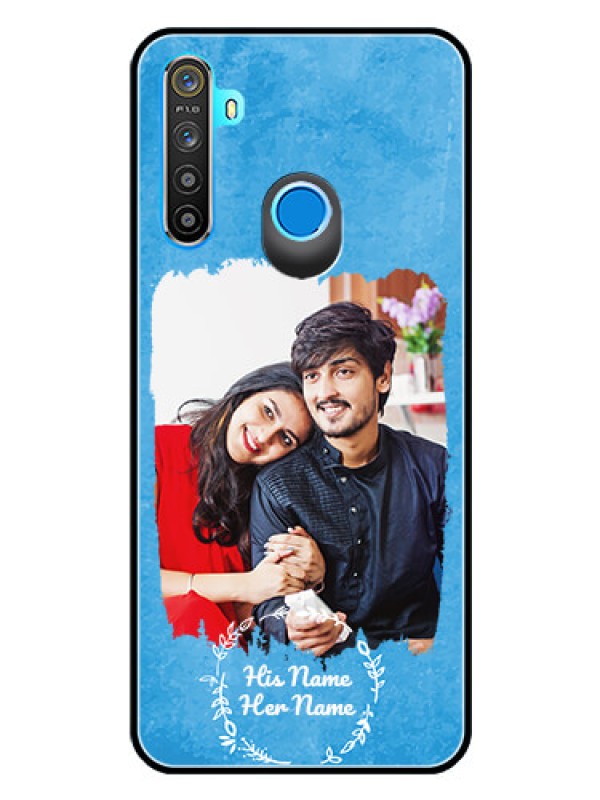 Custom Narzo 10 Custom Glass Phone Case - Blue Color Vintage Design