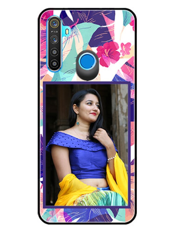 Custom Realme Narzo 10 Custom Glass Mobile Case  - Abstract Floral Design