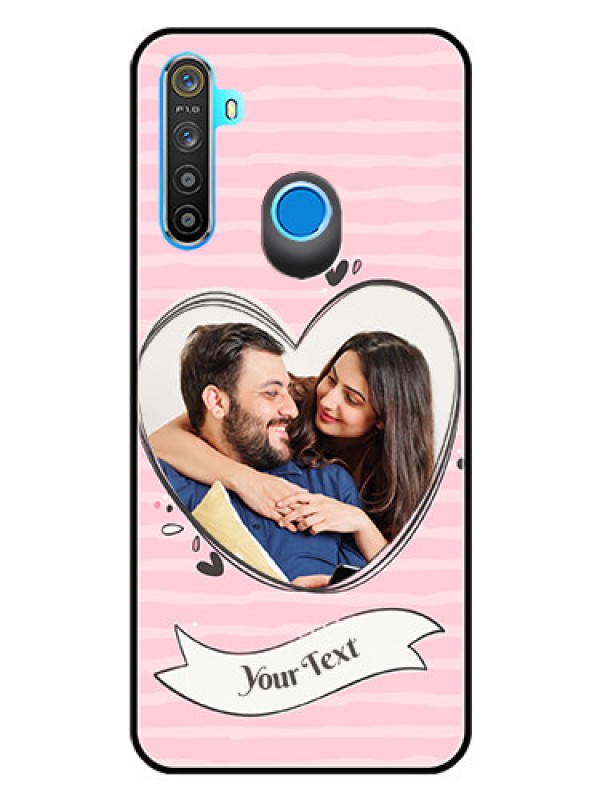 Custom Realme Narzo 10 Custom Glass Phone Case  - Vintage Heart Design