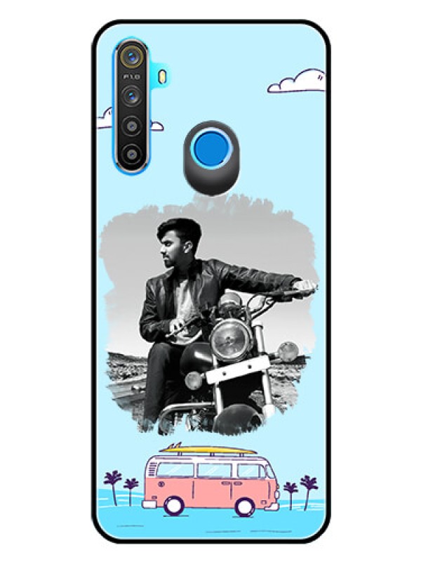 Custom Realme Narzo 10 Photo Printing on Glass Case  - Travel & Adventure Design