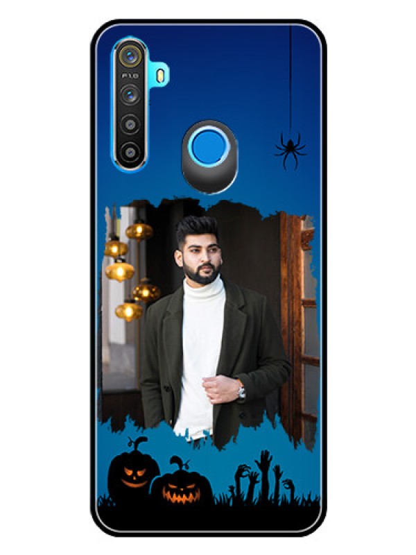 Custom Realme Narzo 10 Photo Printing on Glass Case  - with pro Halloween design 