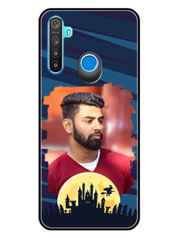 Custom Realme Narzo 10 Photo Printing on Glass Case  - Halloween Witch Design 