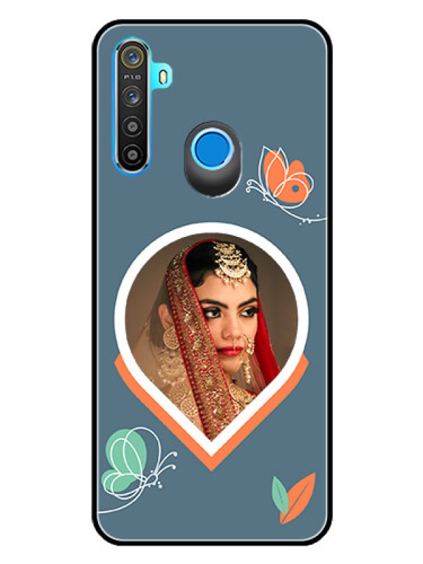 Custom Narzo 10 Custom Glass Mobile Case - Droplet Butterflies Design
