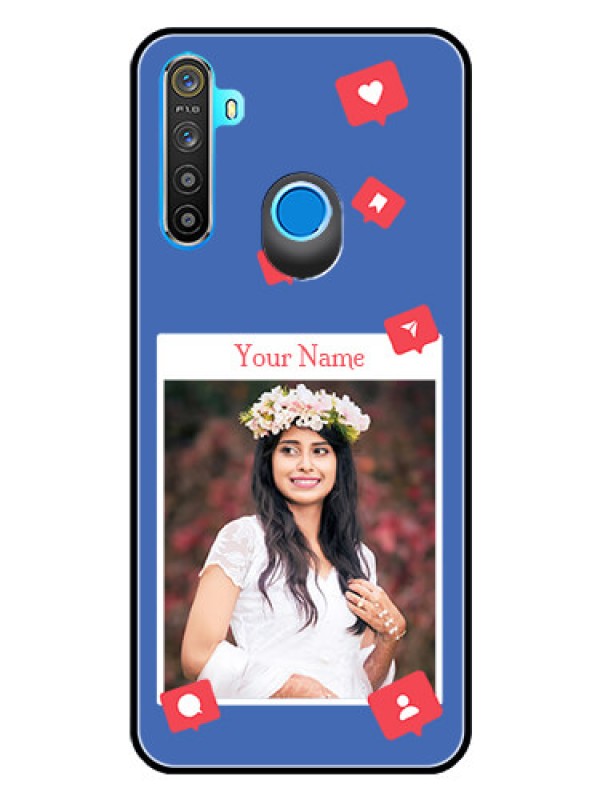 Custom Narzo 10 Custom Glass Phone Case - Like Share And Comment Design