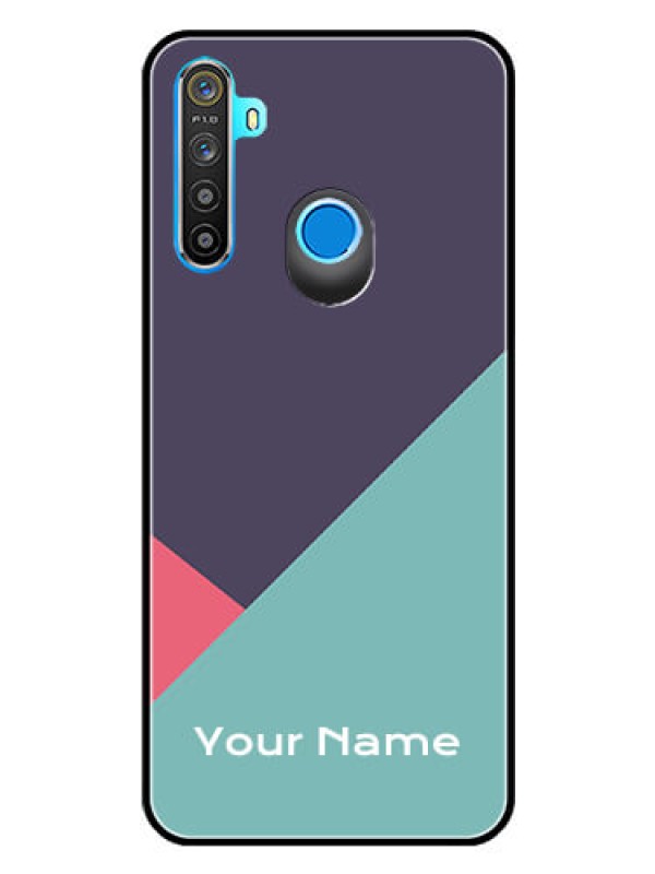Custom Narzo 10 Custom Glass Mobile Case - Tri Color abstract Design